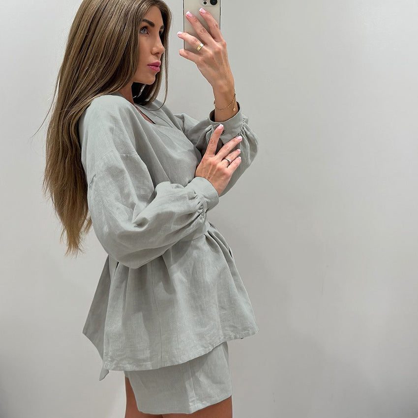 Loose Fit Cotton Cardigan Pajama Set for Women | Cosi Elle