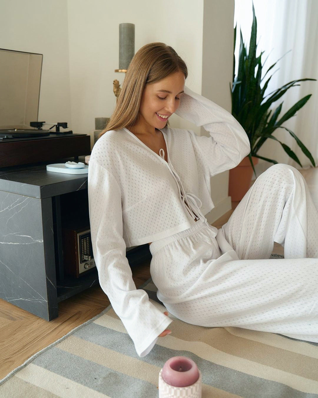 Garter Pajama Set | Tie-Shoulder Top