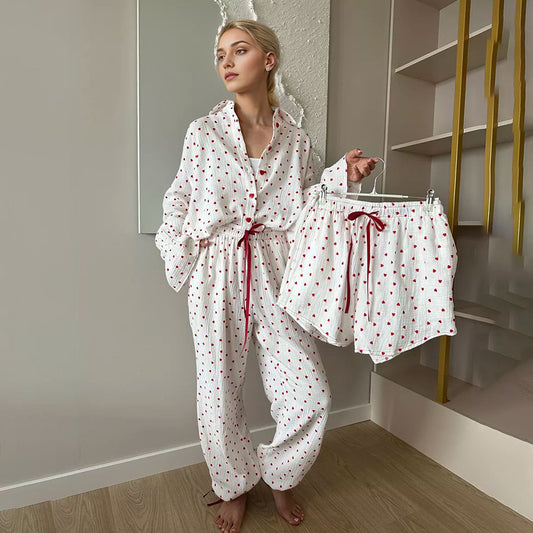 Sweetheart Pajama Set | Elegant & Comfortable Loungewear
