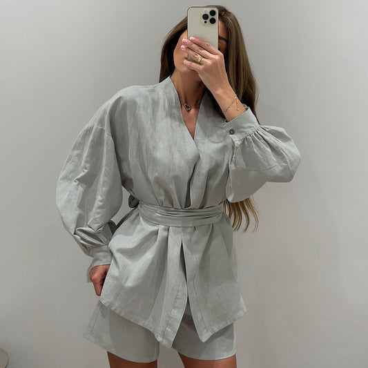 Loose Fit Cotton Cardigan Pajama Set for Women | Cosi Elle