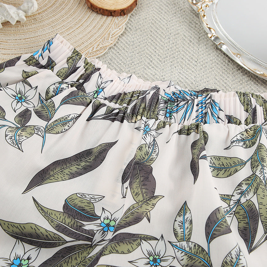 Tropical Print Cotton Pajama Set | Lightweight & Stylish