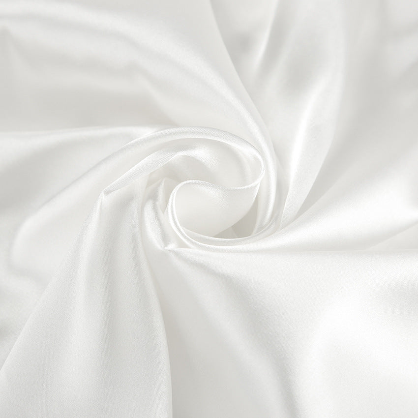 Elegant White Satin Nightdress | Robe Set