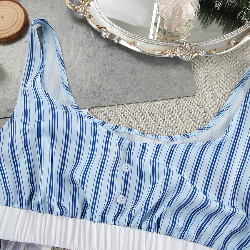 Blue Striped Pajama Set