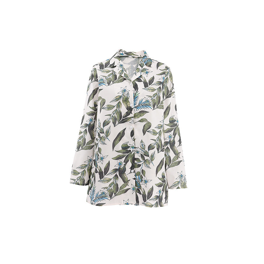 Tropical Print Cotton Pajama Set | Lightweight & Stylish