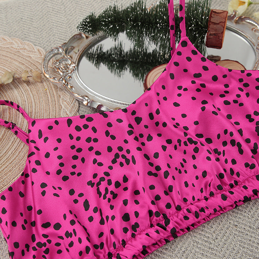 Leopard Dot Lounge Set | Chic 3-Piece Cozywear