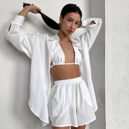 White Summer 3-Piece Lounge Set | Cosielle